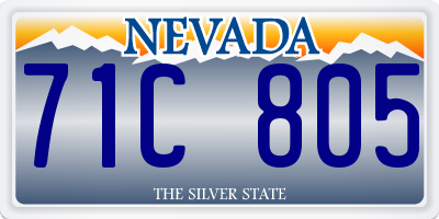 NV license plate 71C805