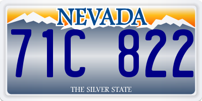 NV license plate 71C822