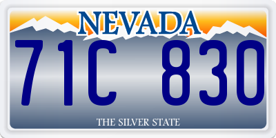 NV license plate 71C830