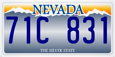 NV license plate 71C831