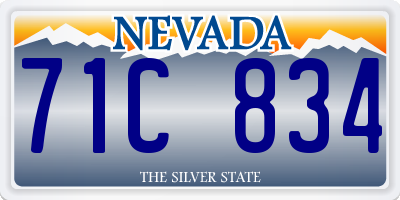 NV license plate 71C834