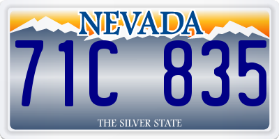 NV license plate 71C835