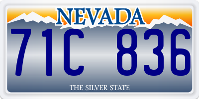 NV license plate 71C836