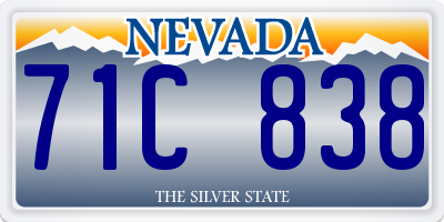 NV license plate 71C838
