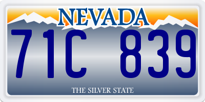 NV license plate 71C839