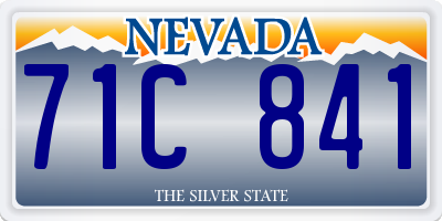 NV license plate 71C841