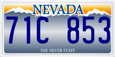 NV license plate 71C853