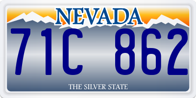 NV license plate 71C862