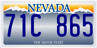 NV license plate 71C865