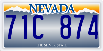 NV license plate 71C874