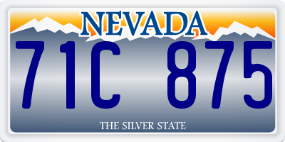 NV license plate 71C875