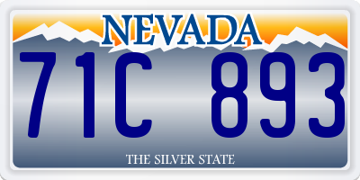 NV license plate 71C893
