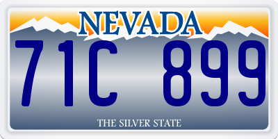 NV license plate 71C899