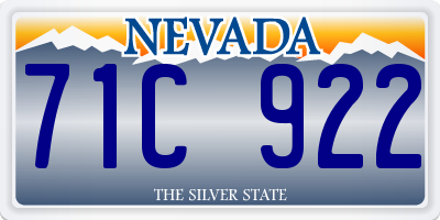 NV license plate 71C922