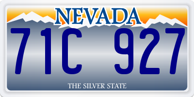 NV license plate 71C927