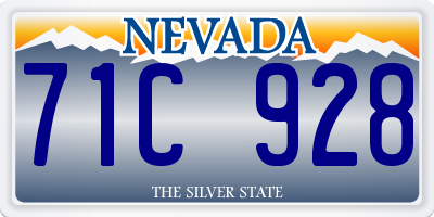 NV license plate 71C928