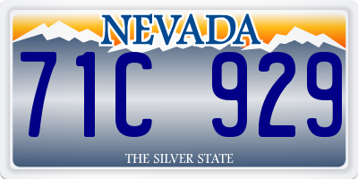 NV license plate 71C929