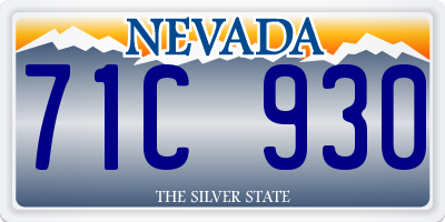 NV license plate 71C930