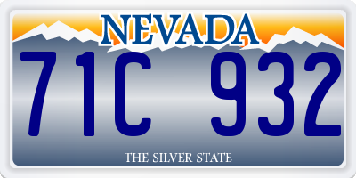 NV license plate 71C932