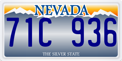 NV license plate 71C936