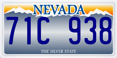 NV license plate 71C938