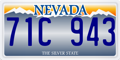 NV license plate 71C943