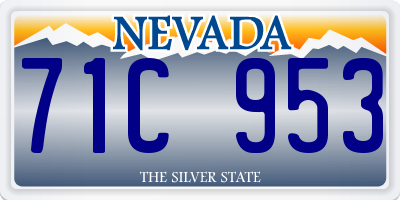 NV license plate 71C953