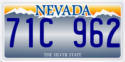 NV license plate 71C962