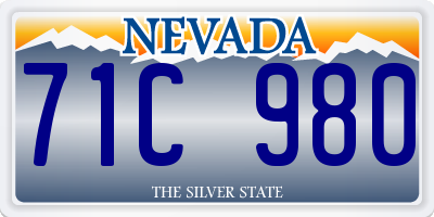 NV license plate 71C980