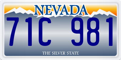 NV license plate 71C981