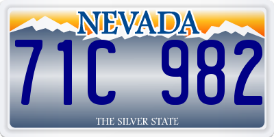 NV license plate 71C982