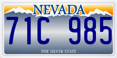 NV license plate 71C985