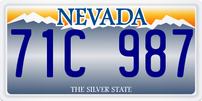 NV license plate 71C987