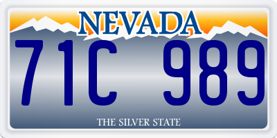 NV license plate 71C989