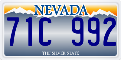 NV license plate 71C992