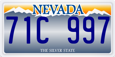 NV license plate 71C997