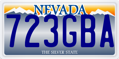 NV license plate 723GBA