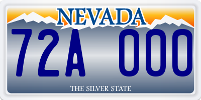 NV license plate 72A000