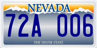 NV license plate 72A006