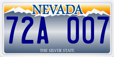 NV license plate 72A007