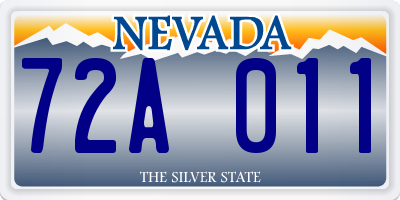 NV license plate 72A011