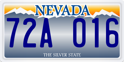 NV license plate 72A016