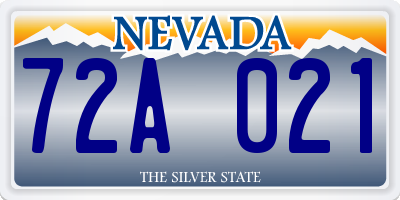 NV license plate 72A021