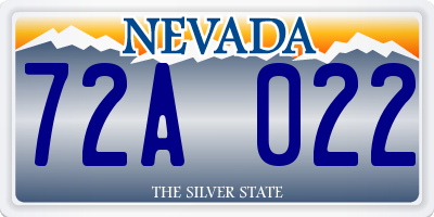 NV license plate 72A022