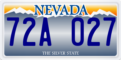 NV license plate 72A027