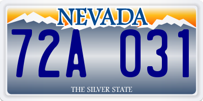 NV license plate 72A031