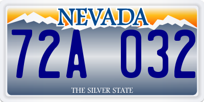 NV license plate 72A032