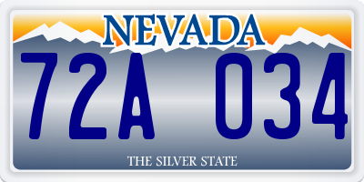 NV license plate 72A034