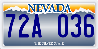 NV license plate 72A036