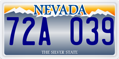 NV license plate 72A039